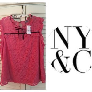 (NWT) Tangerine New York & Company Lace Top